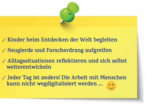 post-it erzieherin-werden mit Argumenten